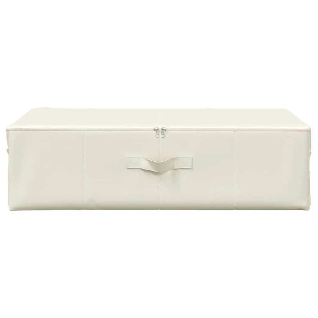 Foldable Fabric Storage Boxes Set 2 pcs Household Organiser Cream 70x40x18 cm