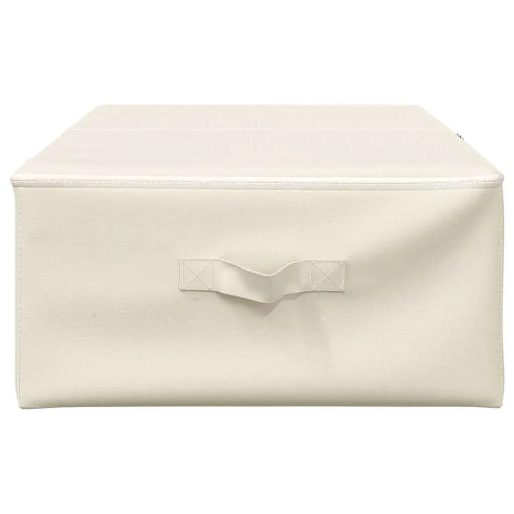 Foldable Fabric Storage Boxes Set 2 pcs Household Organiser Cream 70x40x18 cm