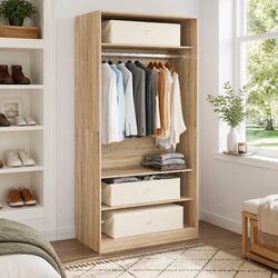Cream Fabric Storage Boxes - 2 pcs