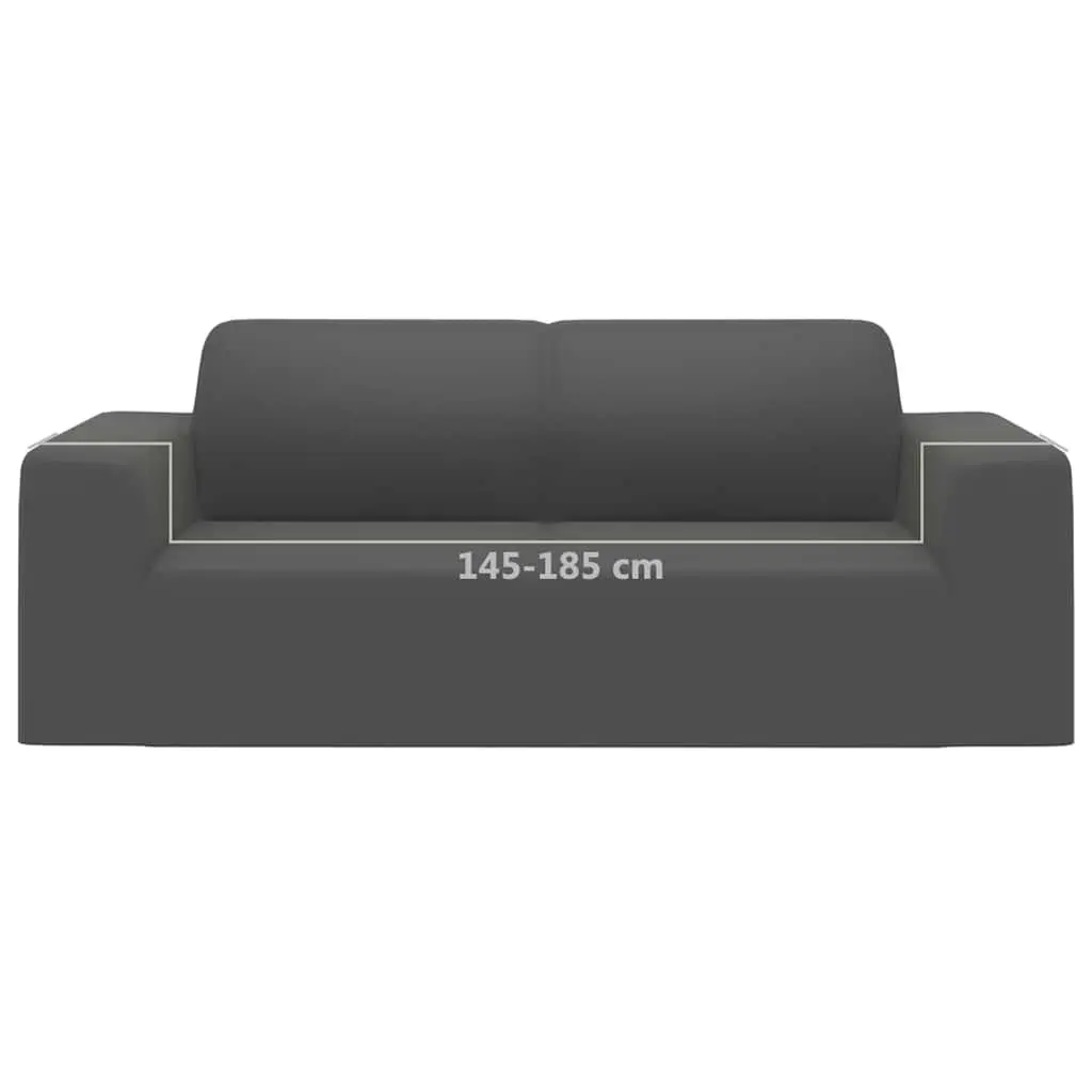 2-Seater Couch Slipcover Anthracite Stretch Polyester Jersey Furniture