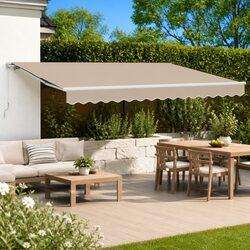 Enhance Your Outdoor Space with a Beige Retractable Awning
