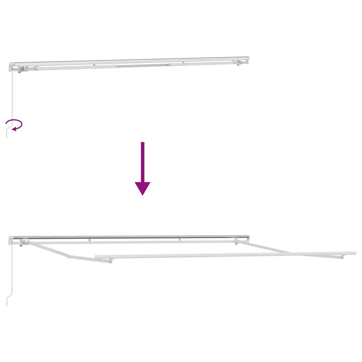 Retractable Awning 400 x 300cm Manual Crank Weather Resistant Beige Outdoor Garden Patio Shade