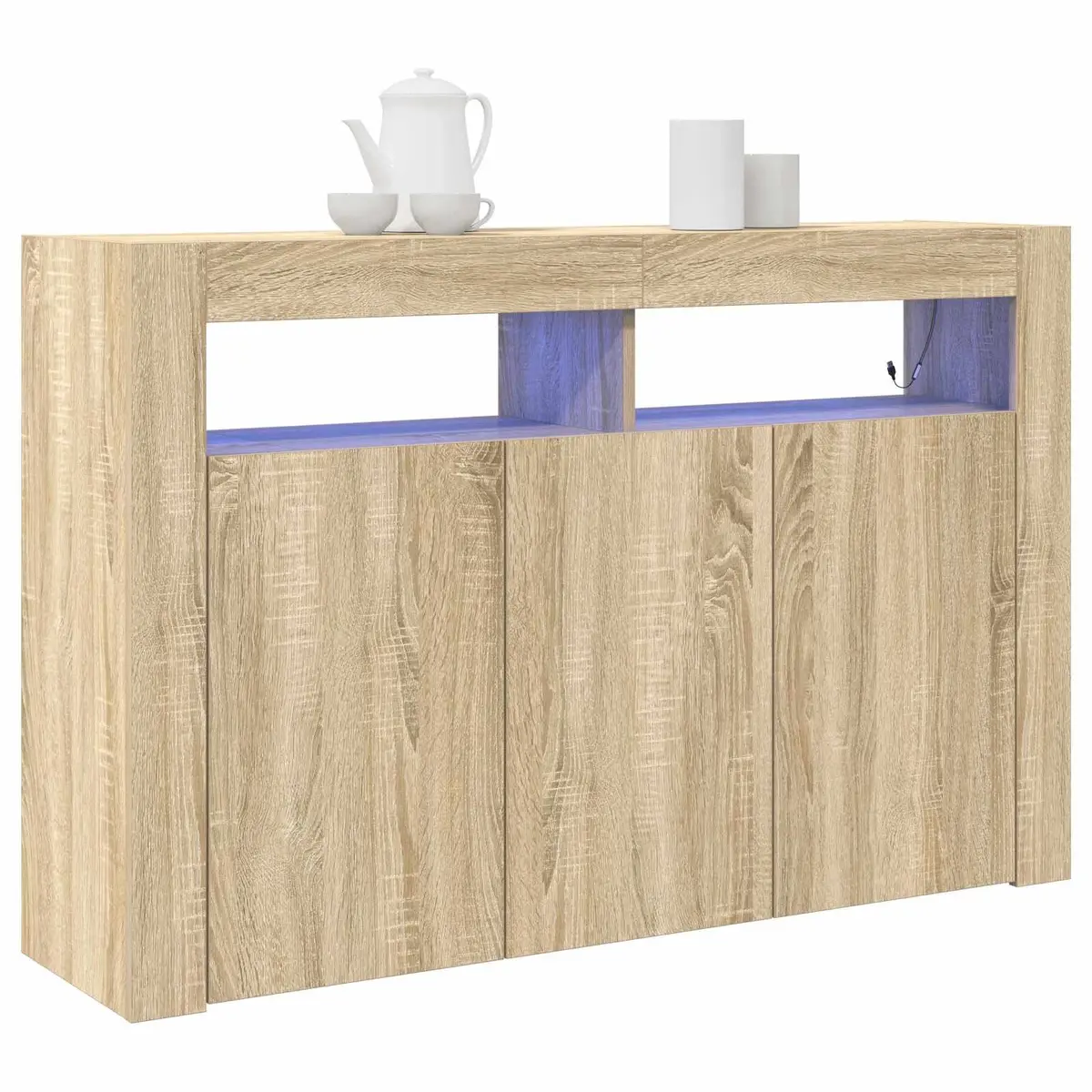 Sideboard 116x30x75cm Engineered Wood RGB LED Storage Cabinet