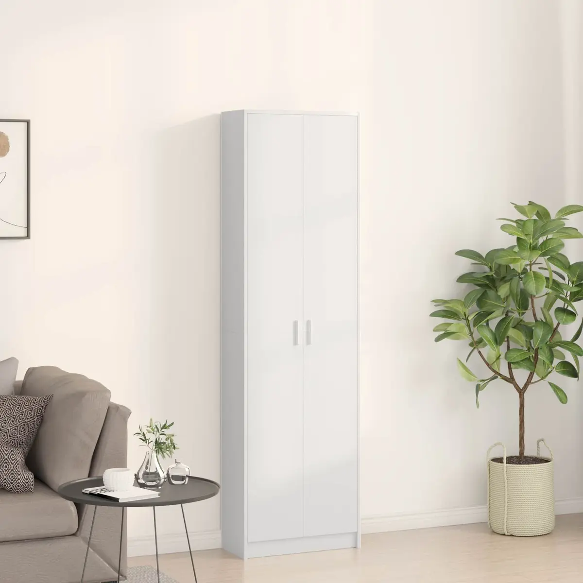White Wardrobe with Shelf Storage Cabinet Cupboard Bedroom Furniture 55x25x189cm