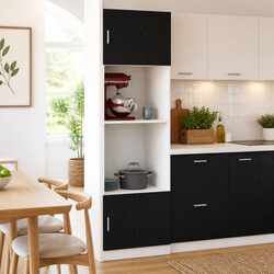 Enhance Your Kitchen Space with Black Oak Hanging Cabinet