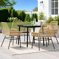 Elegant 5 Piece Garden Dining Set in Brown