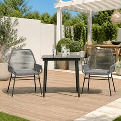3 Piece Outdoor Dining Set for Al Fresco Living in Grey
