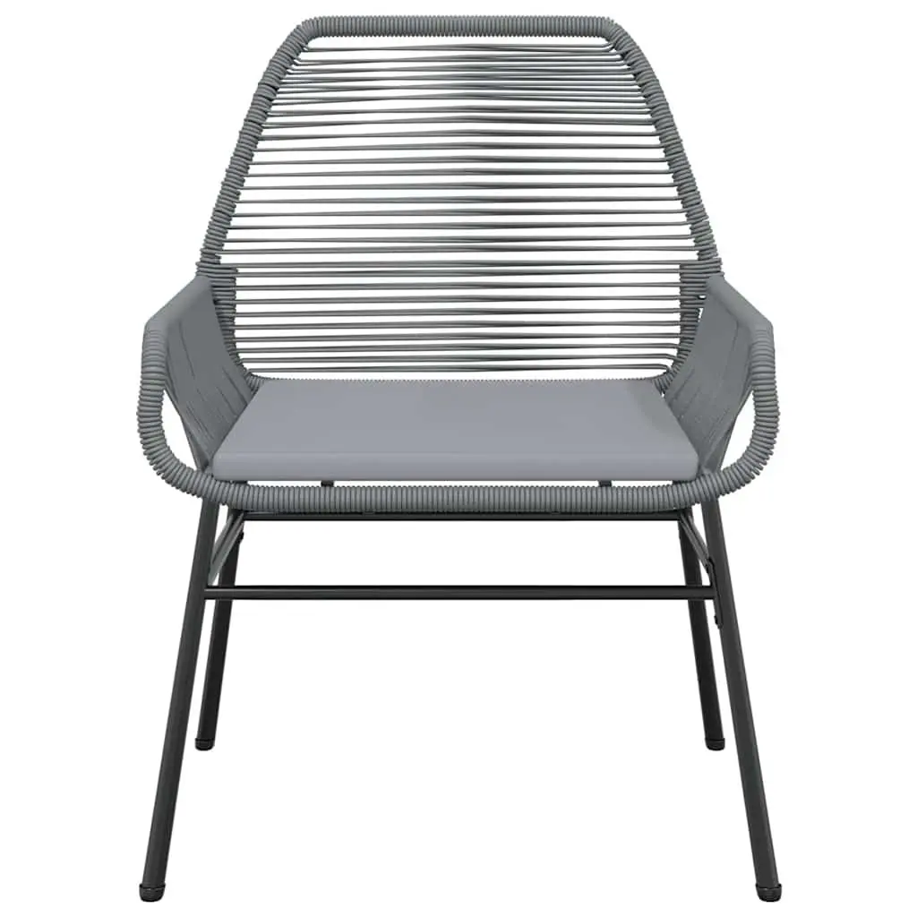 Garden Dining Set 5 Piece Grey Poly Rattan Outdoor Furniture Table Chairs