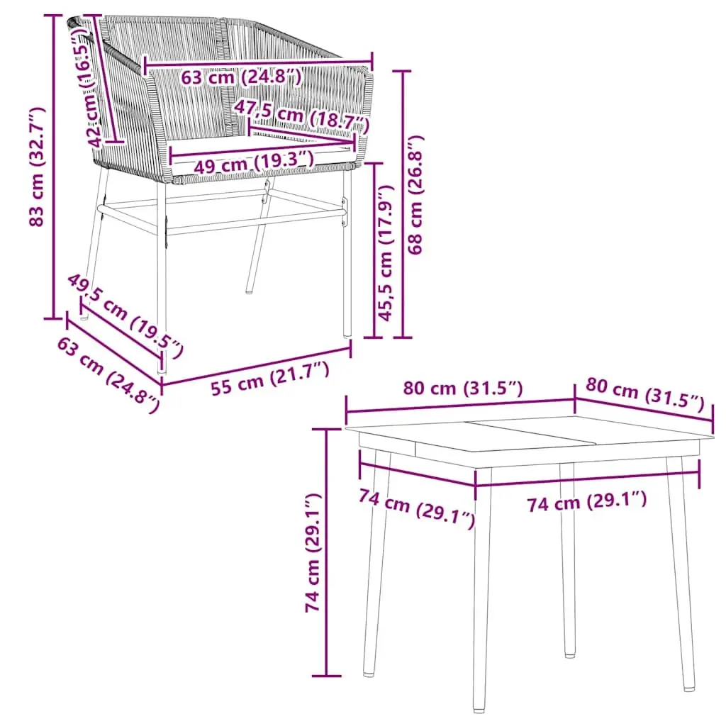Garden Dining Set 5 Piece Outdoor Furniture Black Poly Rattan Tempered Glass Table and Chairs