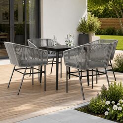 Stylish Grey 5 Piece Garden Dining Set for Your Patio