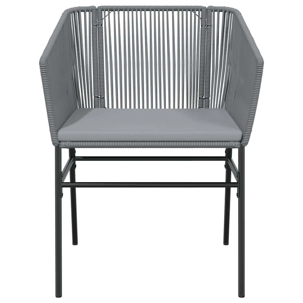 7 Piece Outdoor Dining Set Grey Poly Rattan Chairs Table Patio Furniture