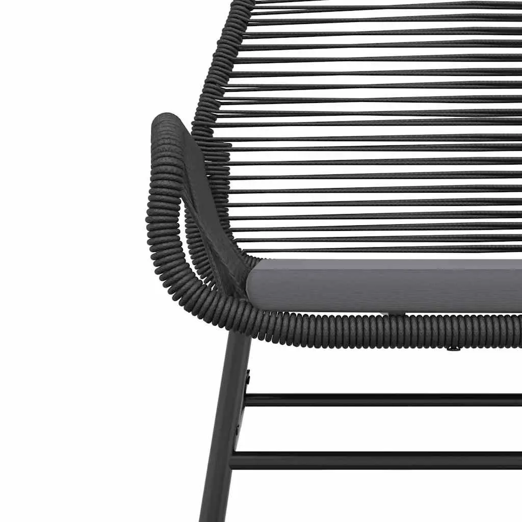 Outdoor Dining Set Black Cushioned Chairs Tempered Glass Table 5 Piece Poly Rattan