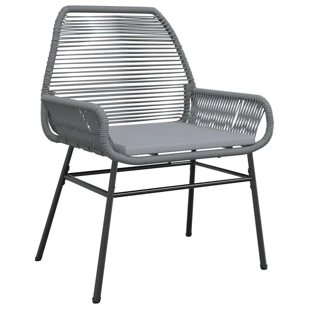 Outdoor Furniture Set 7 Piece Rattan Chairs with Cushion and Glass Table Grey
