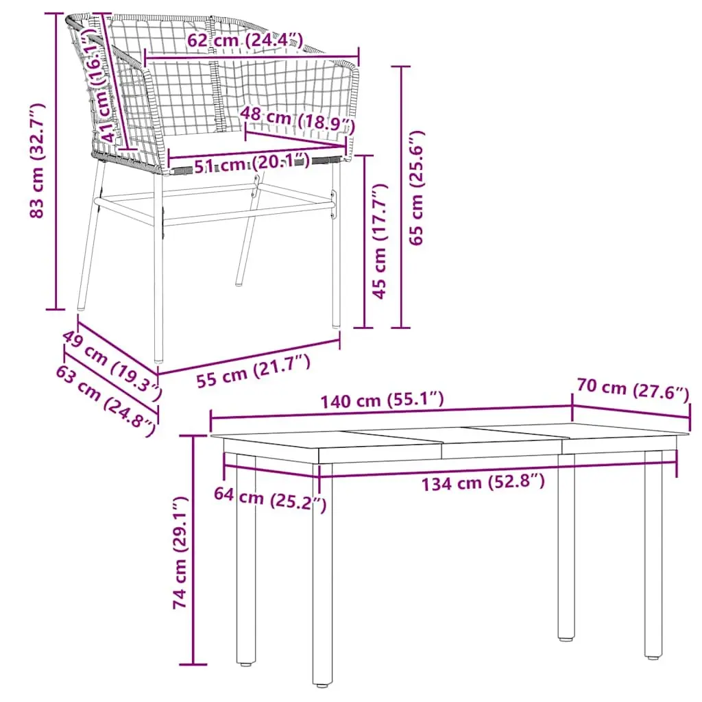 Outdoor Dining Set 5 Piece Brown Cushioned Chairs Glass Table Weather Resistant Frame