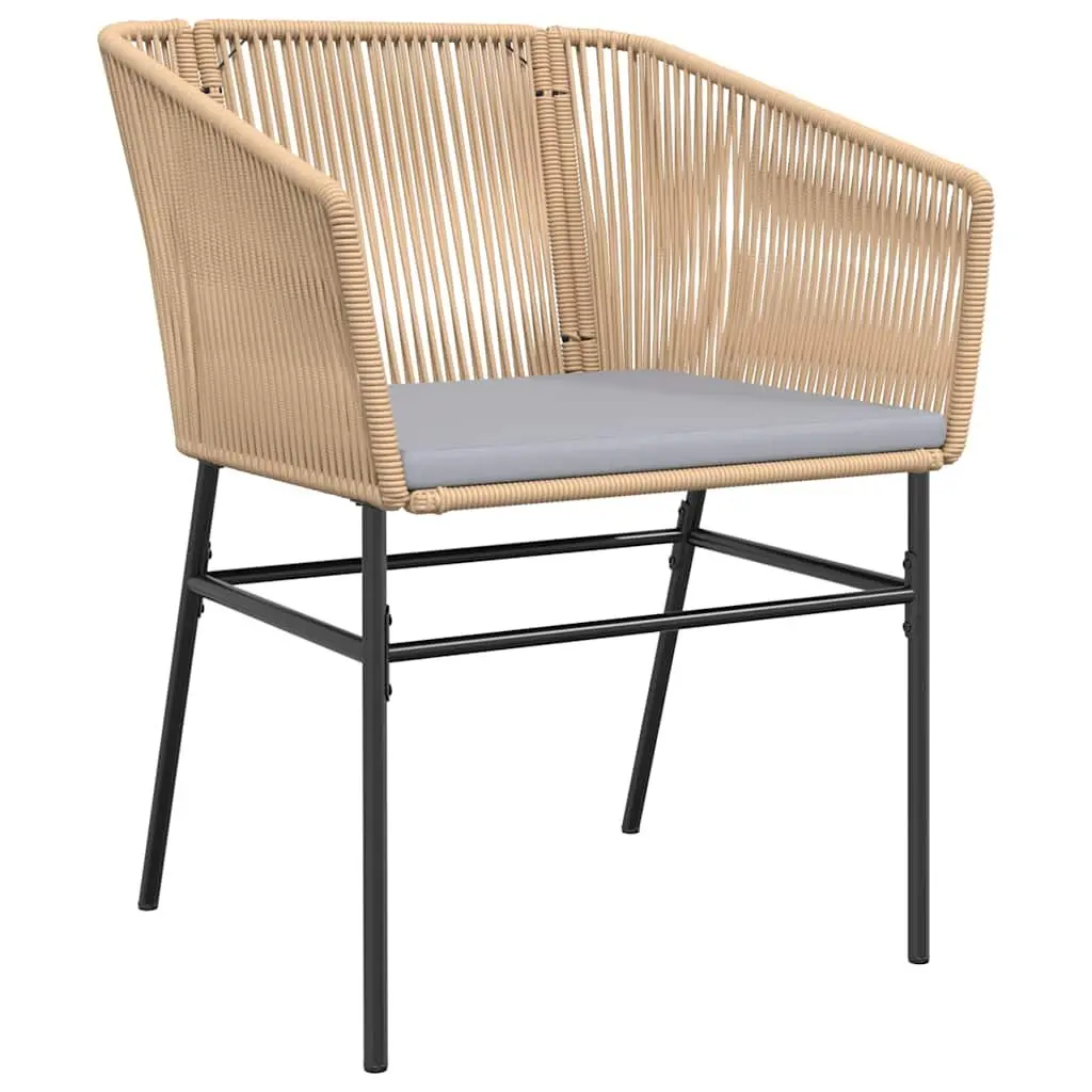 Garden Dining Set 3 Piece Brown Poly Rattan Outdoor Furniture with Table and Chairs