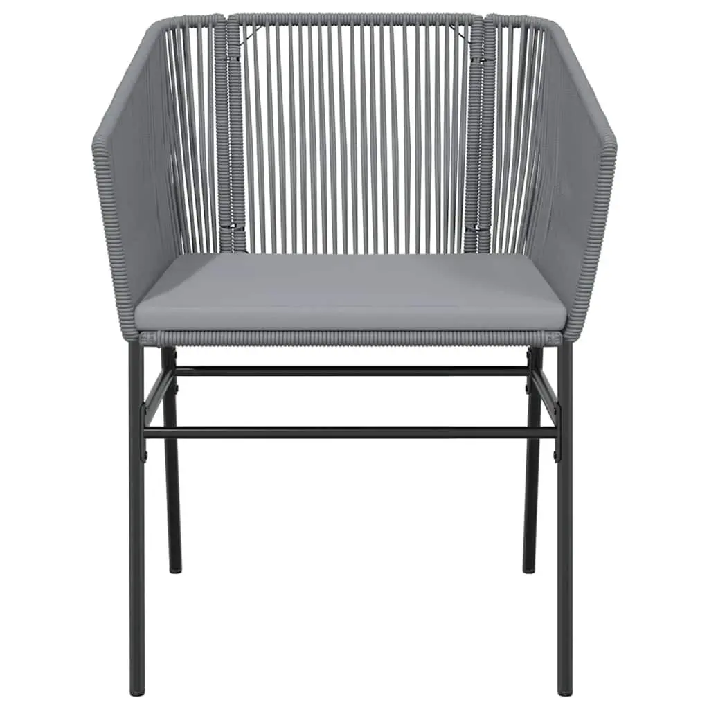 7 Piece Outdoor Dining Set Grey Durable Poly Rattan Chairs and Table for Patio Furniture