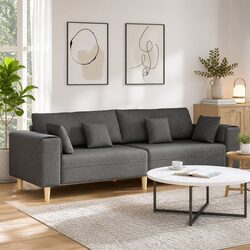 Stylish Grey Fabric Sofa for a Cozy Living Space