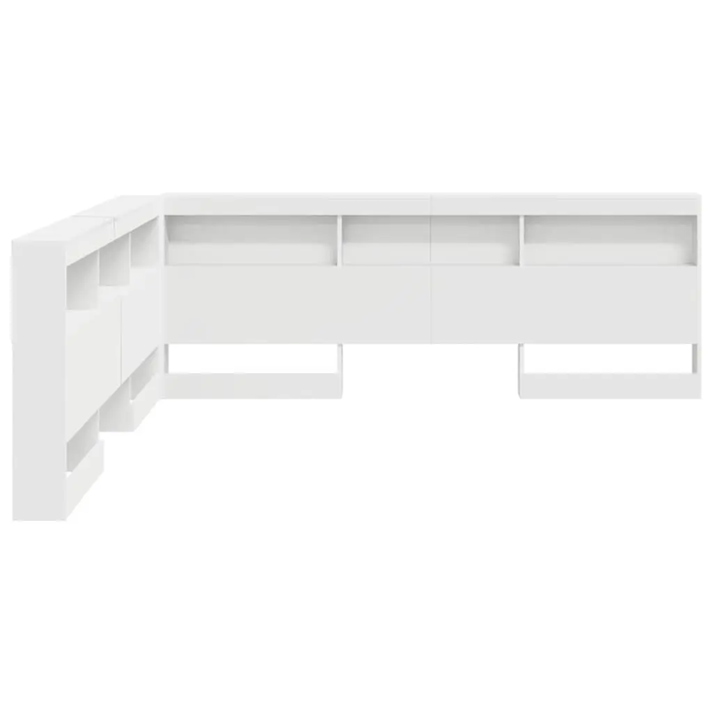 Storage Headboard with Shelves 180cm White Engineered Wood Bedroom Furniture