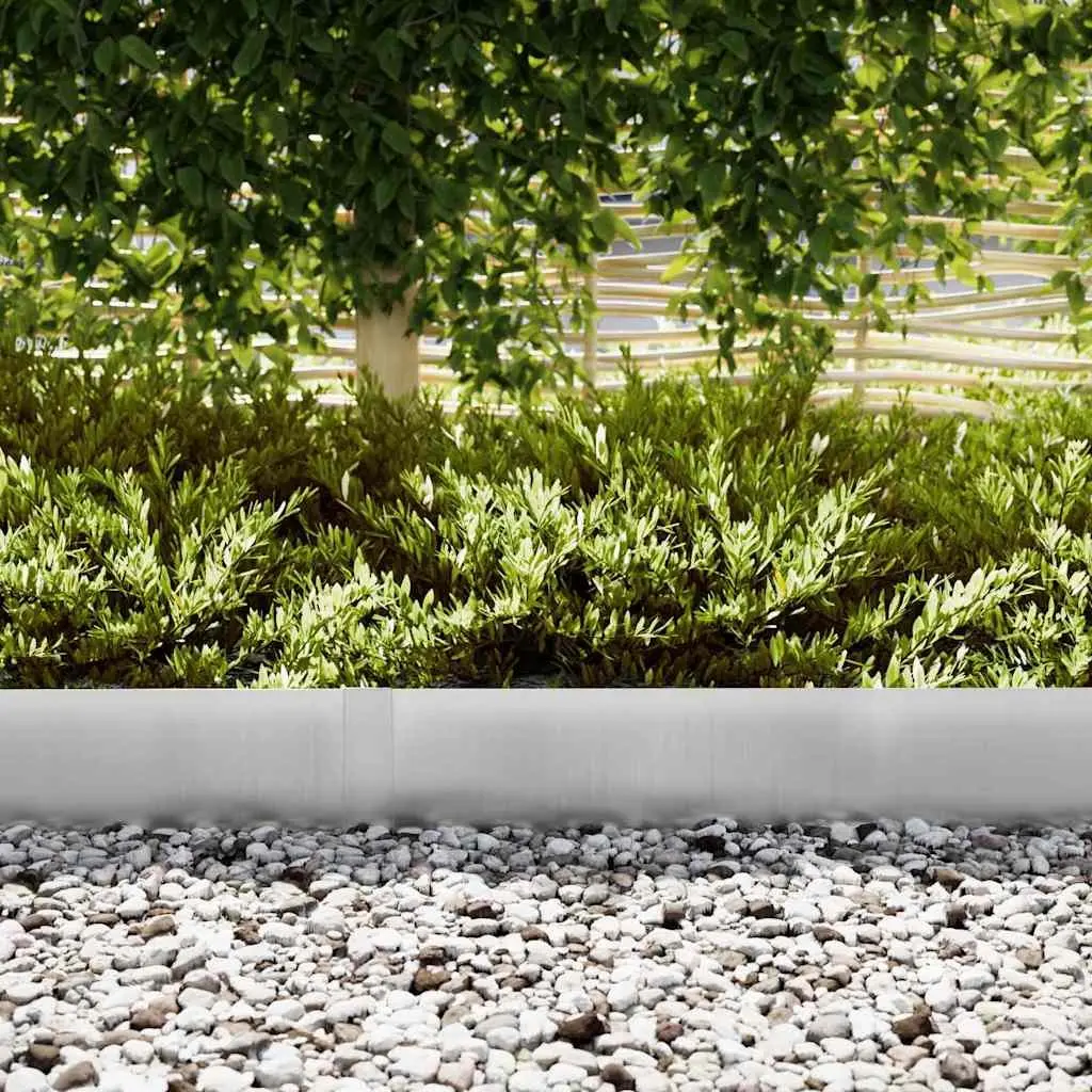 Garden Lawn Edging 100 x 20 cm Weather-Resistant Galvanised Steel Border Silver