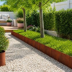 Enhance Your Garden with 50 Pcs Brown Steel Edging
