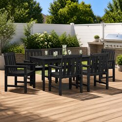 Outdoor Garden Chair Set 6 pcs Black Modern Seating Patio Furniture 65.5x59x88cm