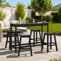 Stylish Outdoor Patio Bar Set - 4 Piece Black Design