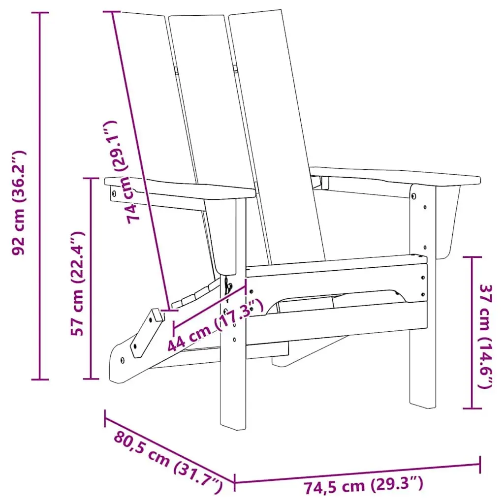 Outdoor Chair Set of 2 Black Modern Garden Seating with Armrests Weather-Resistant Polyethylene