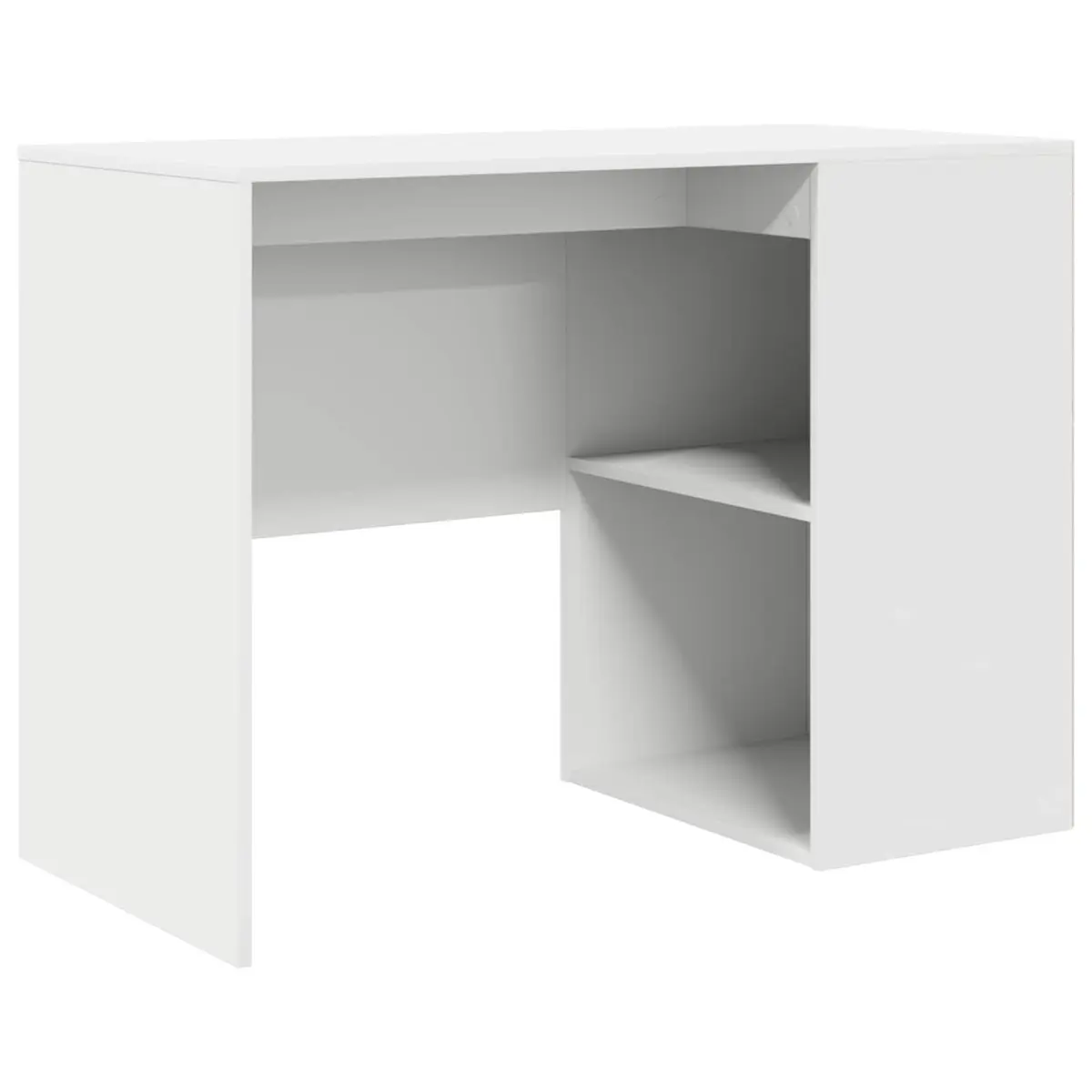 Corner Desk 102 x 88 x 75 cm White Modern Office Workstation with Drawer and Storage Compartments