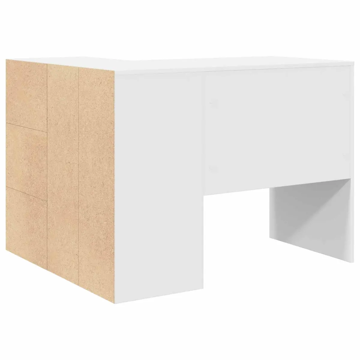 Corner Desk 102 x 88 x 75 cm White Modern Office Workstation with Drawer and Storage Compartments