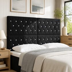 Elevate Your Bedroom with 160cm Black Velvet Headboard