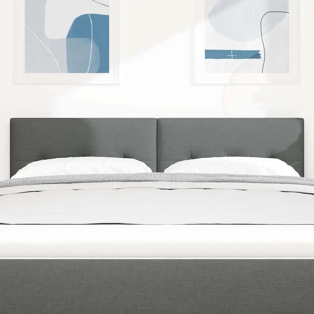 LED Headboard 160cm Grey Fabric Adjustable Height with Strip Lights