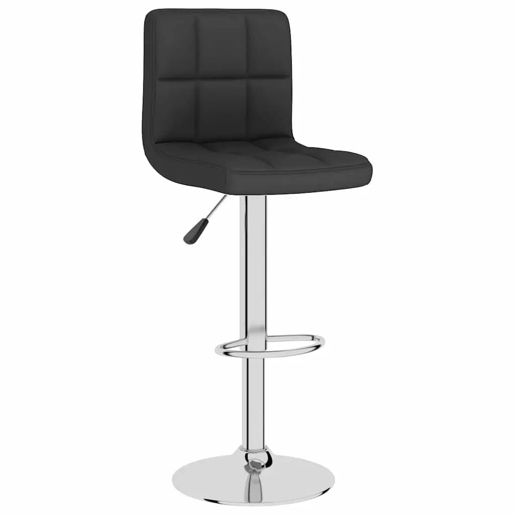 Bar Stools 2 pcs Black Fabric Swivel Gas Lift Height Adjustable