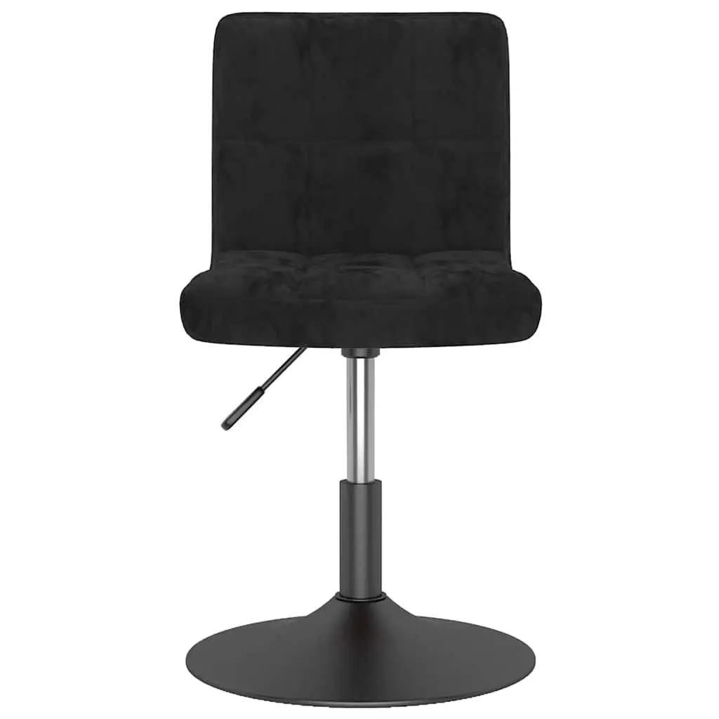 Black Velvet Swivel Dining Chairs Set of 2 Gas Lift Adjustable Height 360 Degree Rotation