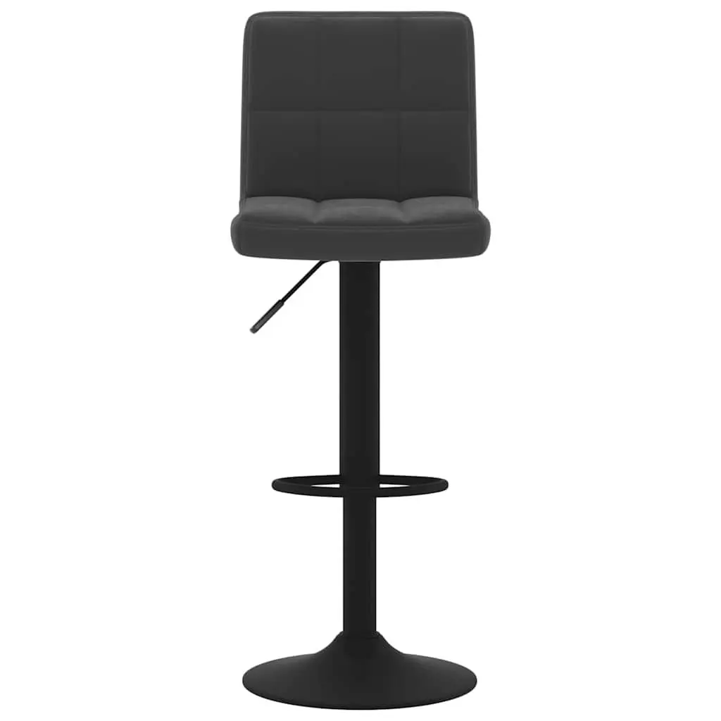 Bar Stools 2 pcs Black Velvet Swivel Counter Height Adjustable Chrome Base