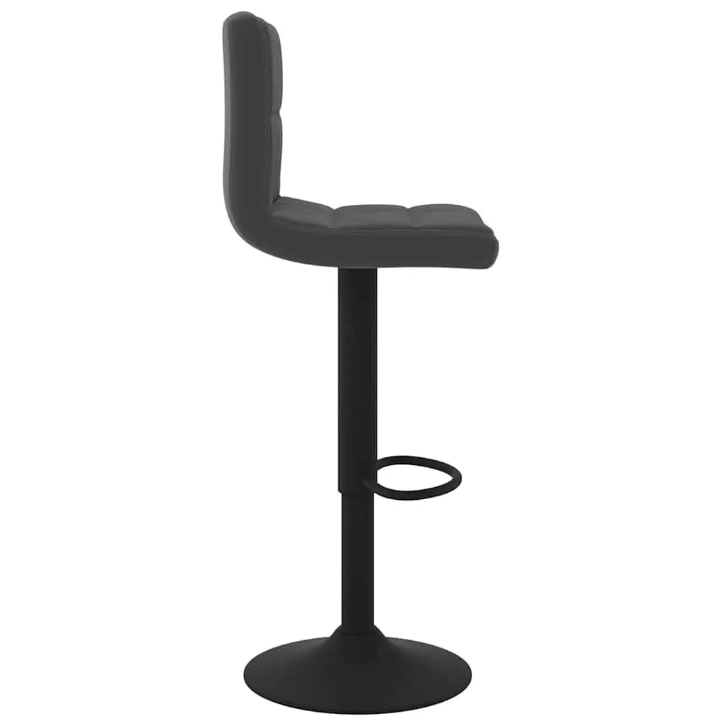 Bar Stools 2 pcs Black Velvet Swivel Counter Height Adjustable Chrome Base