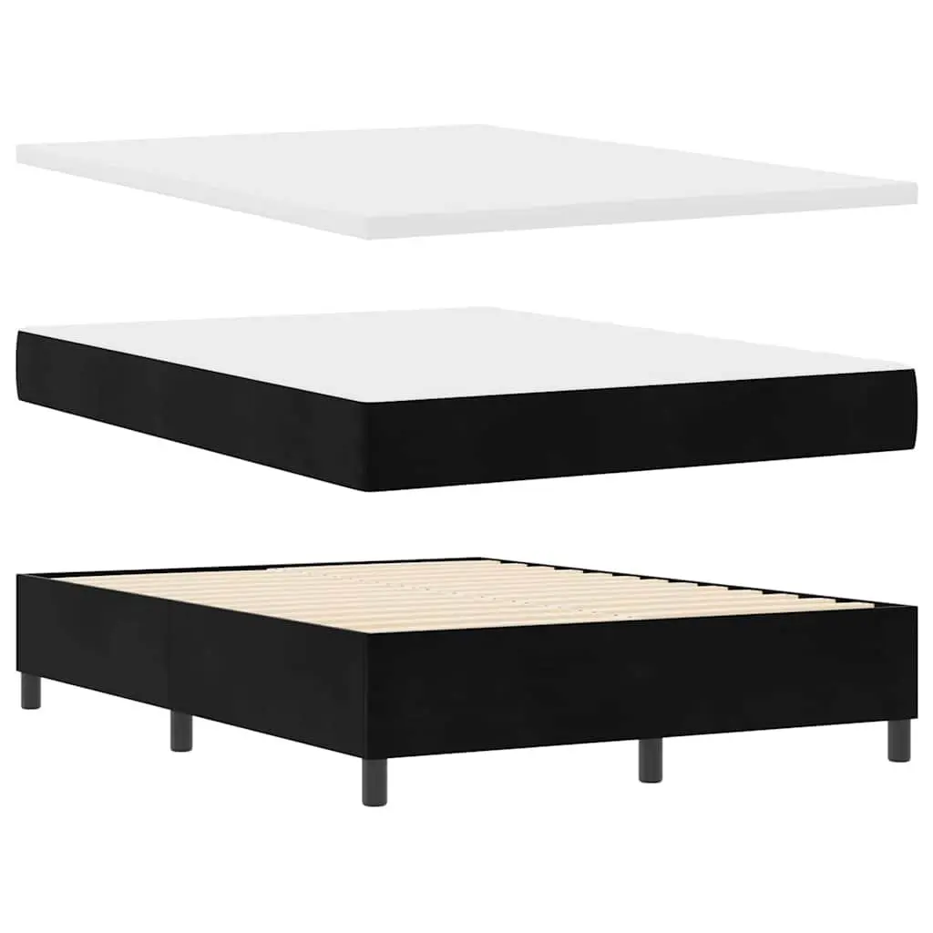 Box Spring Bed 152 x 203 cm Adjustable Headboard with RGB LED Lights