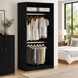 Elegant Black Oak Wardrobe 100 x 50 x 200 cm for Your Bedroom