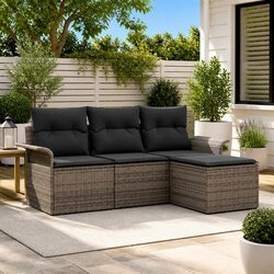 Transform Your Patio with a 4-Piece Grey Sofa Set