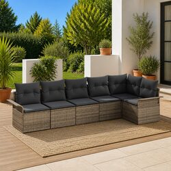 Enhance Your Outdoors with a 6-Piece Grey Sofa Set