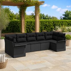 Black Modular Garden Sofa Set - Enhance Your Outdoor Space