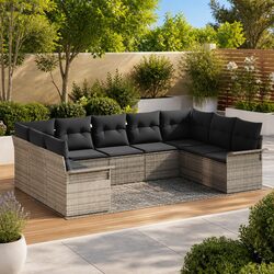 Elevate Your Outdoor Space with a Grey Poly Rattan Sofa Set