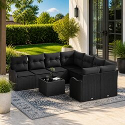 Stylish 9-Piece Modular Garden Sofa Set for Outdoor Living