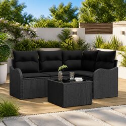 Enhance Your Outdoor Space with Black Modular Sofa Set