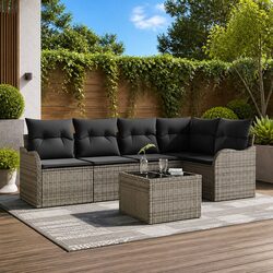 Transform Your Outdoor Space with a Grey 6-Piece Sofa Set