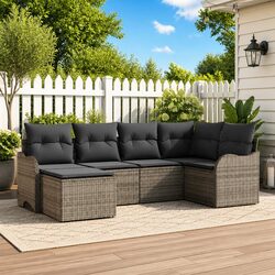 Enhance Your Outdoor Space with a 6-Piece Grey Sofa Set