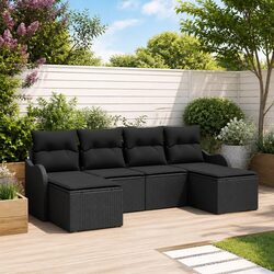 Stylish 6-Piece Outdoor Sofa Set in Black