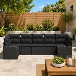 Modular Outdoor Sofa Set in Black for Stylish Gatherings