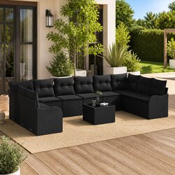 Elevate Your Outdoor Space with This Black Garden Sofa Set