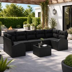 Transform Your Outdoor Space with Black Modular Sofa Set