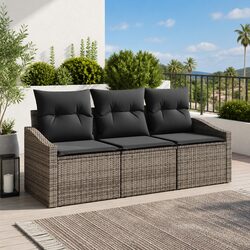 Elevate Your Outdoors with a 3-Piece Grey Sofa Set